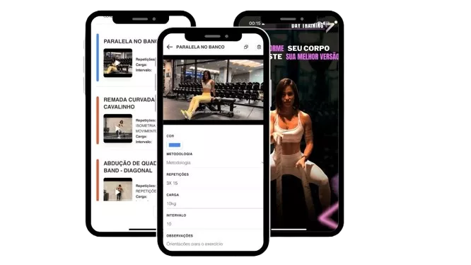 Apresentação do aplicativo Day Training, com lista de exercícios, instruções e vídeos, publicada pela marca.
